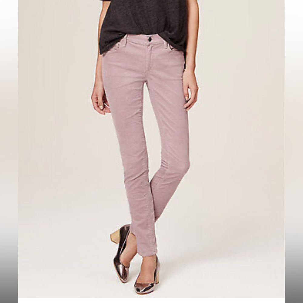Ann Taylor LOFT Lilac Corduroy Modern Skinny Pants